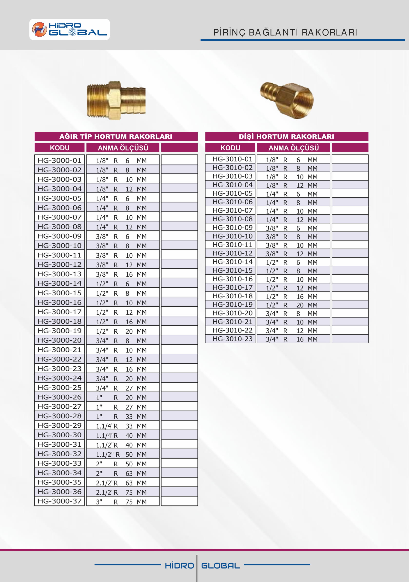 AĞIR TİP HORTUM RAKORLARI